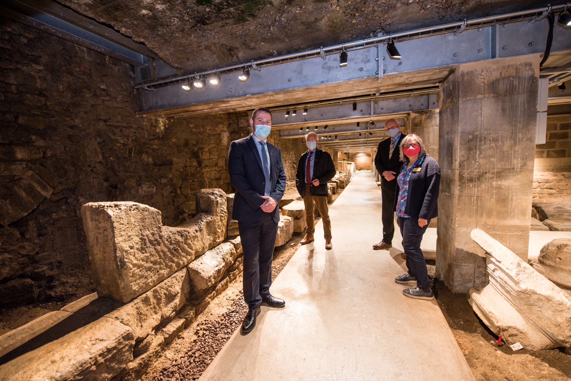 Image: Council Leader Kevin Guy on a tour of the spaces
