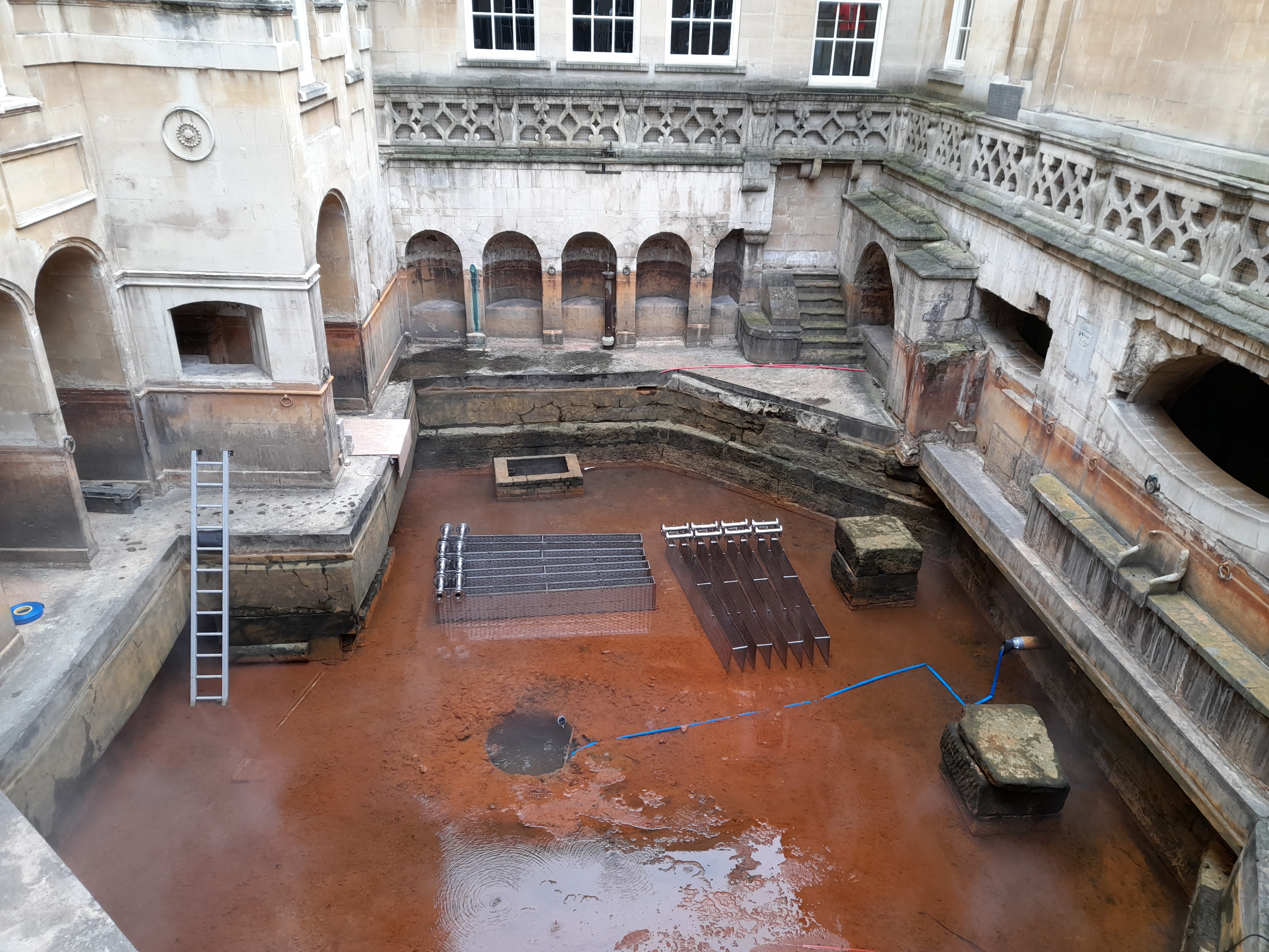 The King's Bath has been drained ready for installation of the energy capture scheme
