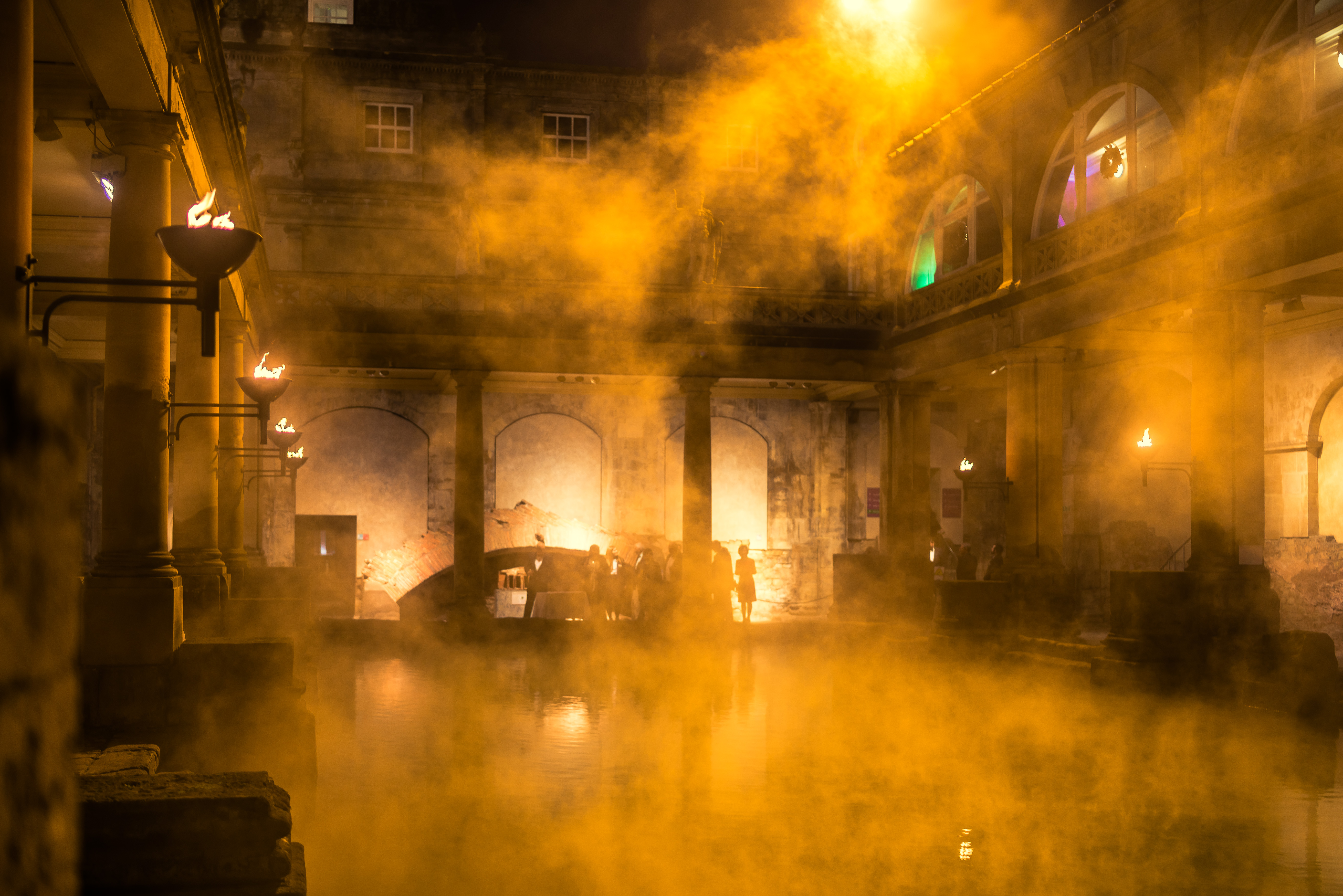steam rising over Great Bath
