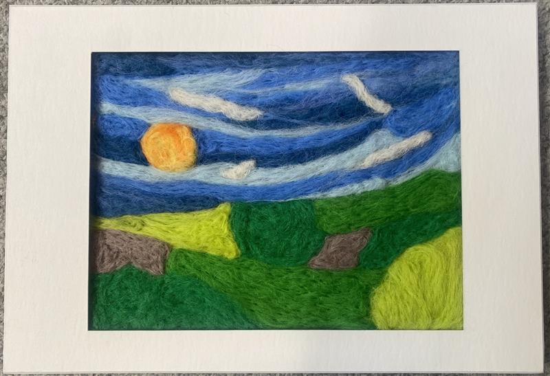Needle felted landscape