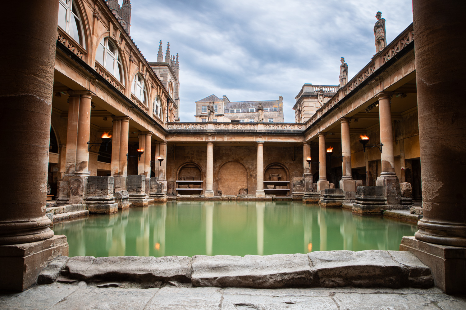 The Great Bath framed by columns