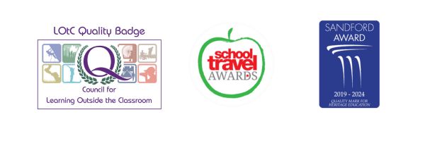 Quality Mark Logos from School Travel Awards, Sandford Awards and Learning Outside the Classroom