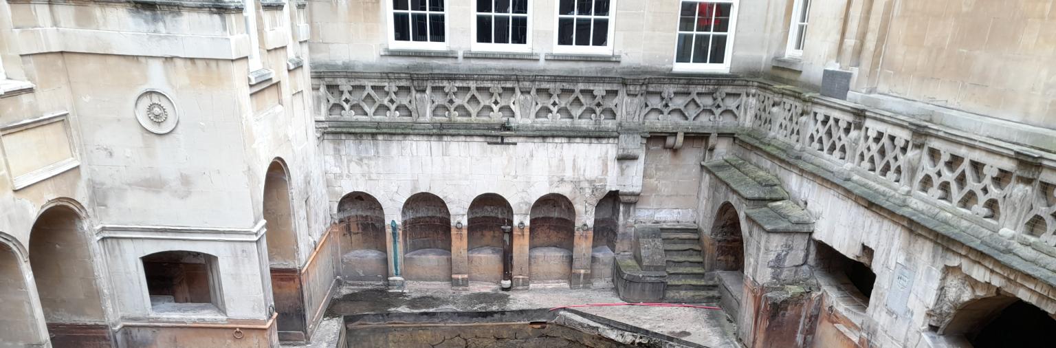 The King's Bath has been drained ready for installation of the energy capture scheme