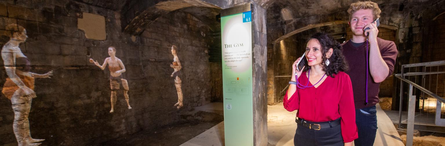 Image: Visitors in the Roman gym