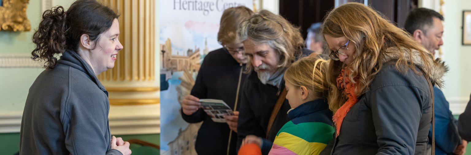 Visitors learning about history at World Heritage Day 2023