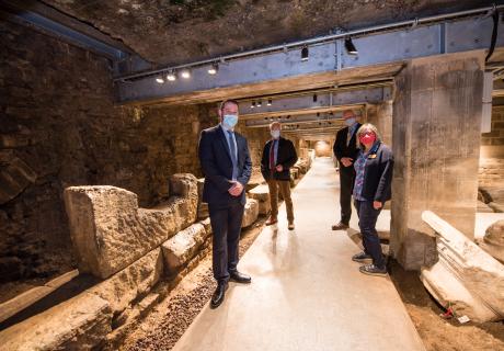 Image: Council Leader Kevin Guy on a tour of the spaces