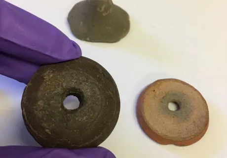 remains of Roman spindle whorls