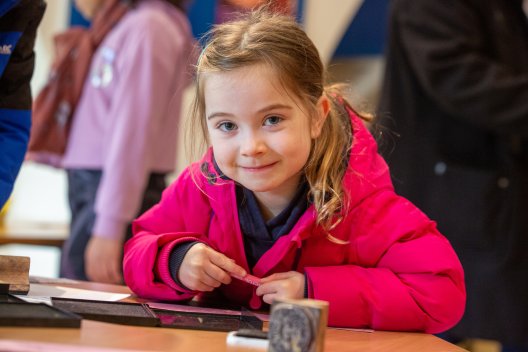 A child doing crafts